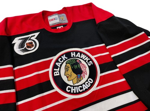 JEREMY ROENICK CHICAGO BLACKHAWKS CCM TBC 1991 75th JERSEY SIZE L - Picture 3 of 5