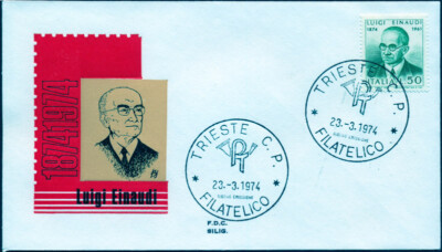 REP. IT. 1974 BUSTA F.D.C. 1. TAG EINAUDI (FOTO b)