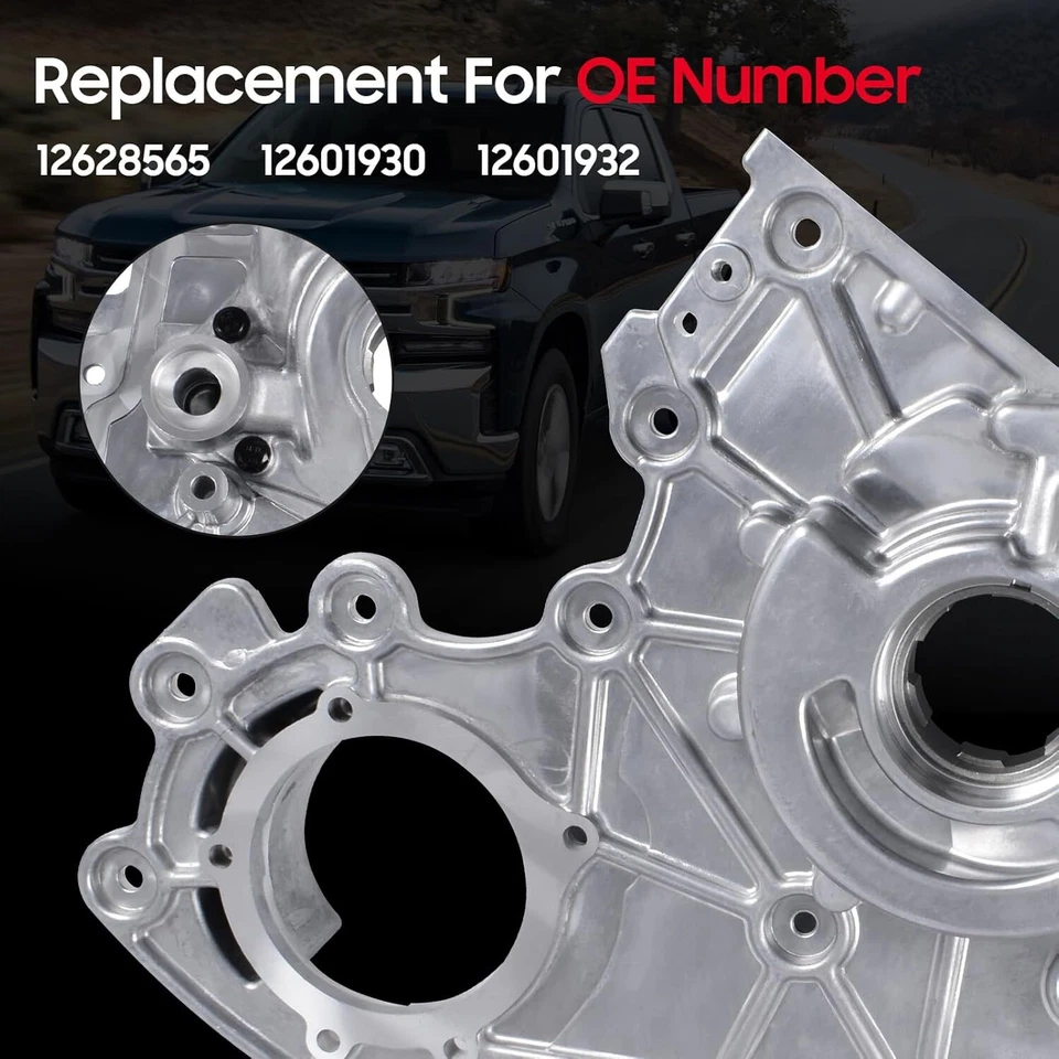 Cubierta de cadena de distribución del motor con bomba de aceite para Chevy Colorado GMC Canyon Buick Isuzu Foto 3 de 4