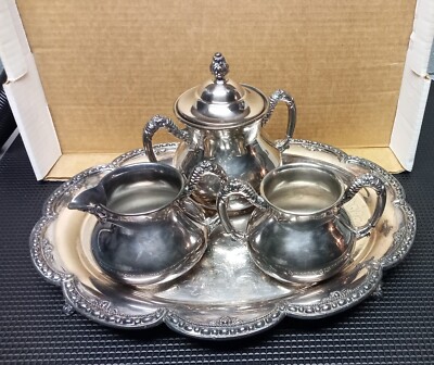 Vintage Essex Silver Co. Quadrupleplate 4 Piece Tea Set 331-334