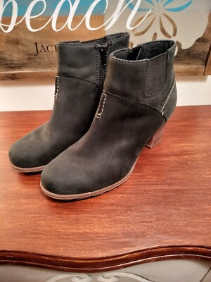 Clarks Sashlin Vita Black Gray Ankle Booties Size 7.5 Fascinating Flips