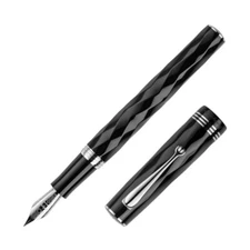 Montegrappa Brenta Fountain Pen in Black - Medium Point - NEW in Box ISRBT3IC