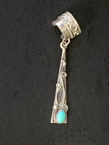 Vintage Navajo Indianer Sterlingsilber Türkis lange Ohrhänger Manschette H - Bild 5 von 8