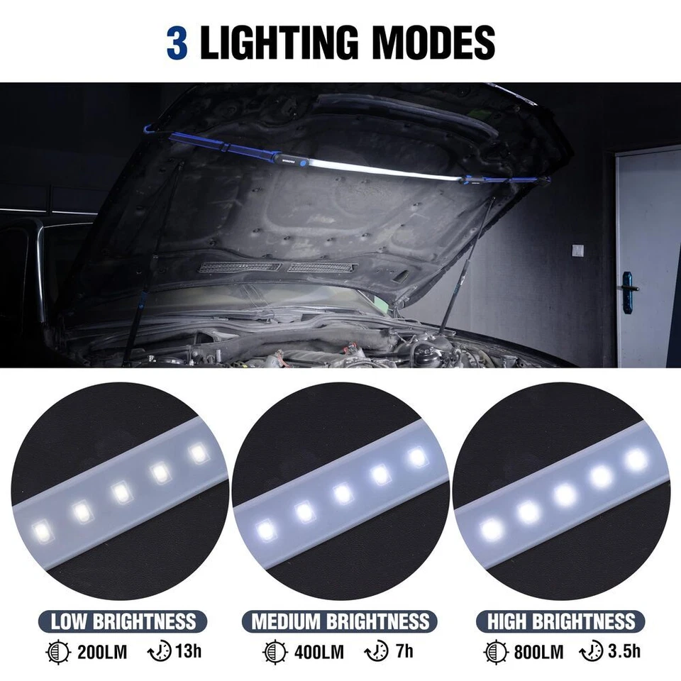 WORKPRO 25" Long Rechargeable Underhood Work Light  3 Lighting Modes For Garage - Image 3 of 4