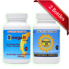 Halal Omega3 Fish Oil + Vitamin D3 5000 IU - Made in USA by Afiya Vitamins