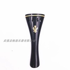 Nice Carved ebony wood violin tailpiece 4/4 full size. Inlay flower 9