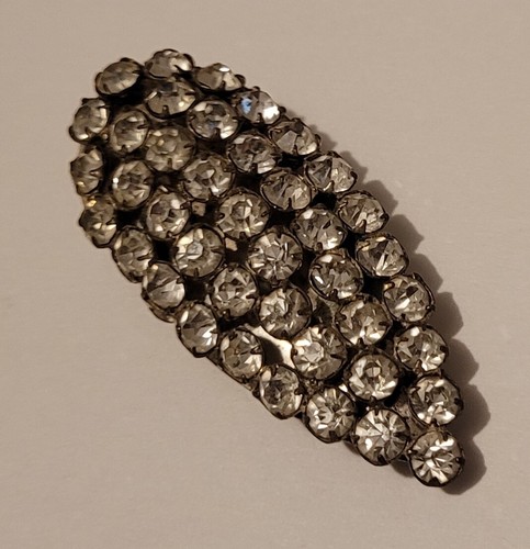 Vintage antike weiße farblose Strass Pelz Clip - Bild 3 von 7