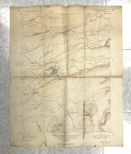 VTG Weatherly Pennsylvania USGS Topographical Geological Quadrangle Map 1950 - Picture 1 of 10