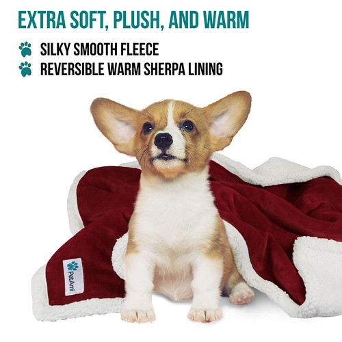 Manta lavable para mascotas lana perro gato cama suave sherpa reversible para perro cálida - Imagen 47 de 57