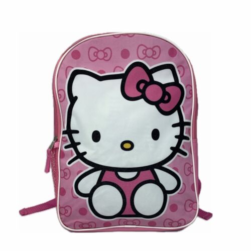 Hello Kitty Pink Glitter 15 Inch w/ Side Mesh Pocket Backpack - Picture 2 of 4