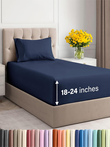 Extra Deep Pocket Twin XL Sheets - 3 Piece Breathable & Cooling Bed Sheets - Hot
