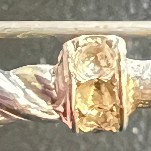 Broche Cetro Corona Vintage Plata de Ley 925 Piedras Verdes y Transparentes Defecto - Imagen 10 de 10