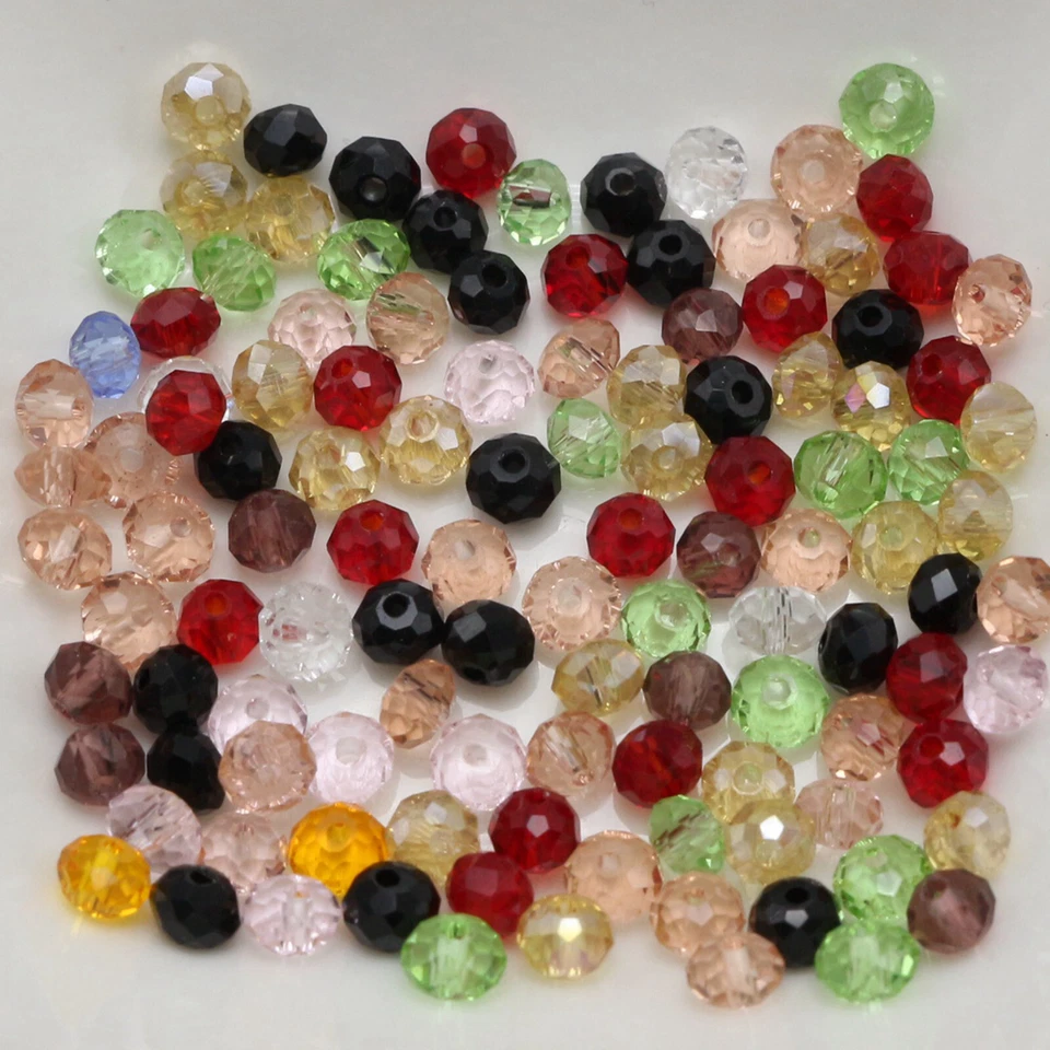 600 Pcs 3X4mm Faceted Rondelle Bead Crystal Glass Loose Spacer Beads Mini Size - Image 4 of 4