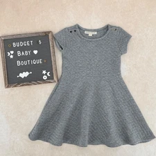 HOPE & HENRY Gray Quilted Dress Size 5 5T