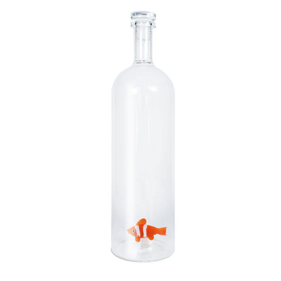 Bottiglia In Vetro Decoro Interno 30cm 1.2l Pesce Pappagallo
