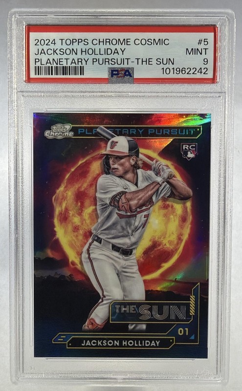 2024 Topps Cosmic Chrome Jackson Holliday Planetary Pursuit The Sun RC PSA 9