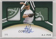 2020 Immaculate Rookie Dual Memorabilia Signatures Green 2/5 AJ Puk Auto v9t