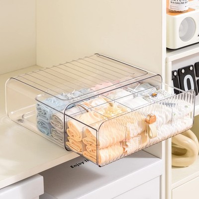 Socks Underwear Drawer Organizer Dividers, 16 Cell Stackable Closet Organizer...