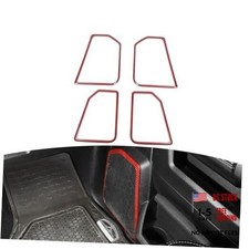 for RAM Door Speaker Trim Cover for RAM 1500 2010-2017 Red Carbon Fiber