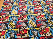 2/3 Yd Kapow Batman Cotton Flannel Fabric Camelot Cartoon Super Heros