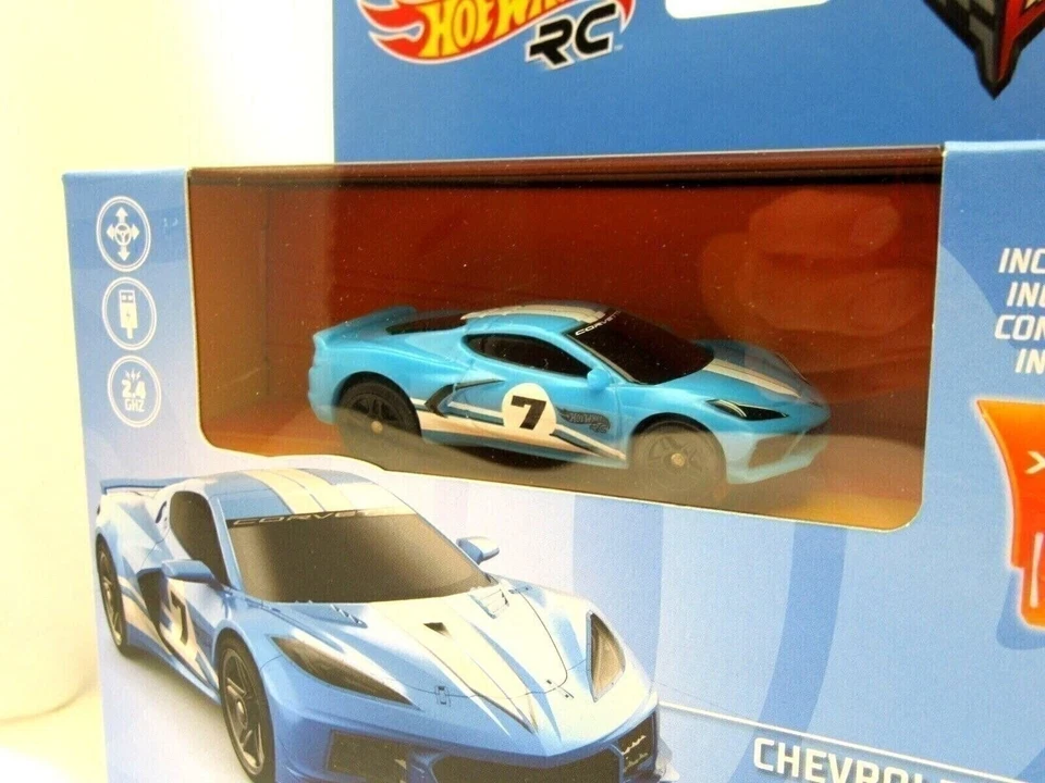 Nano Racer RC Car ~ Corvette ~ Blue ~ Hotwheels ~ Radio Control Fun - Image 4 of 4