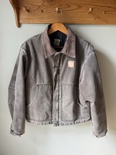 Vintage USA Large J22 Carhartt Detroit Jacket Coat Faded Green / Chestnut Color