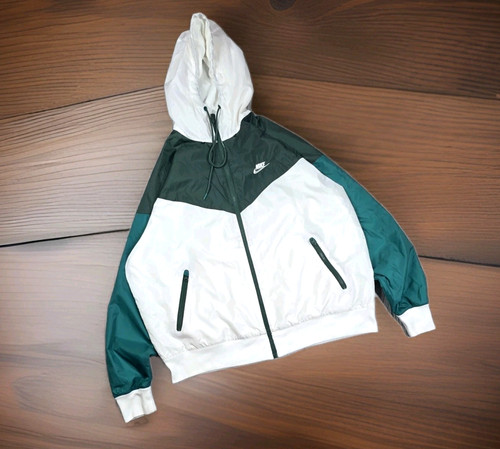 Nike Windrunner Jacket Mens L Colorblock Sportswear Hood Windbreaker Green White