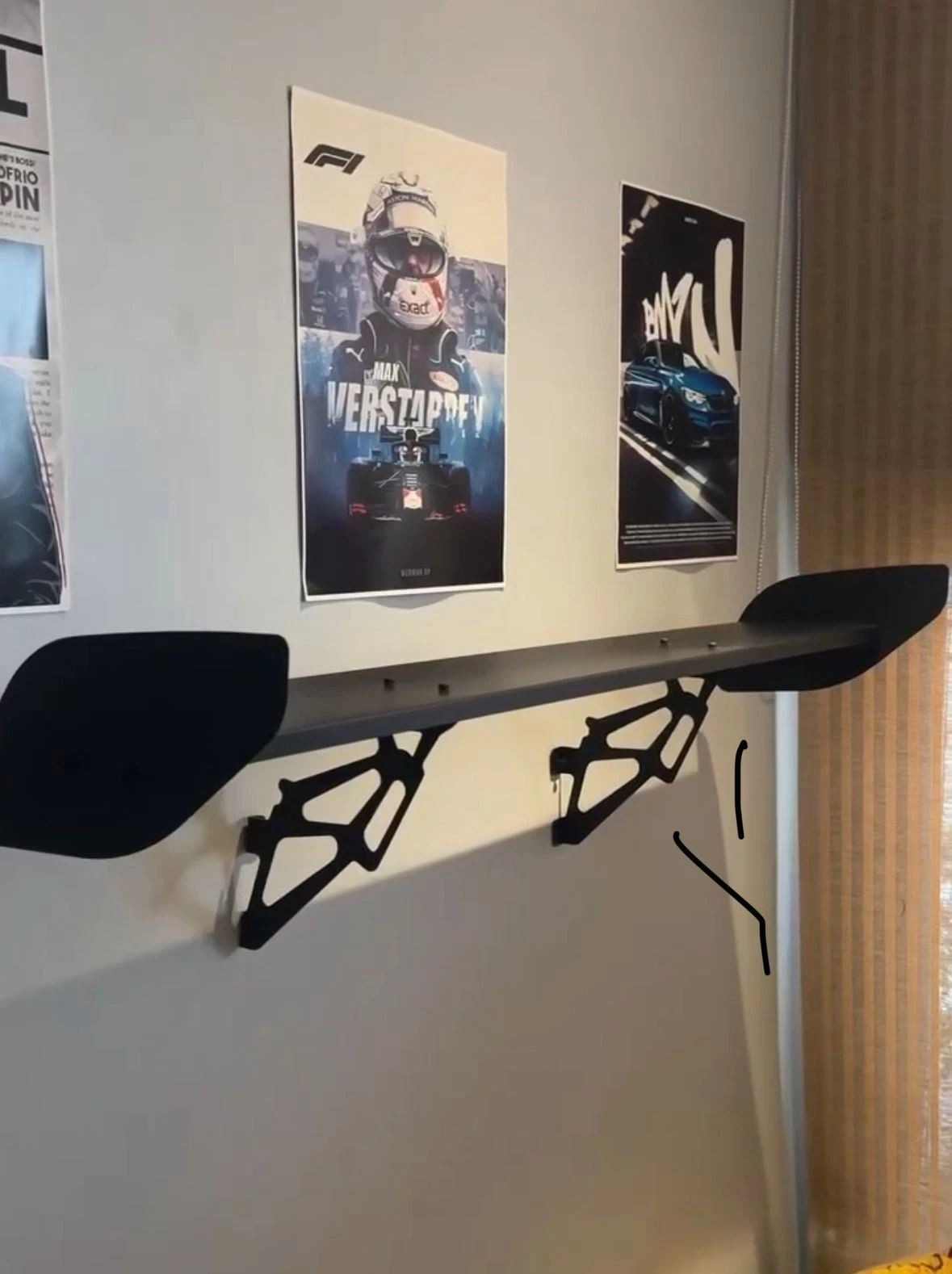 GT3 RS Spoiler Shelf Porsche Inspired Wall Shelf for Gamers & Auto Enthusiasts