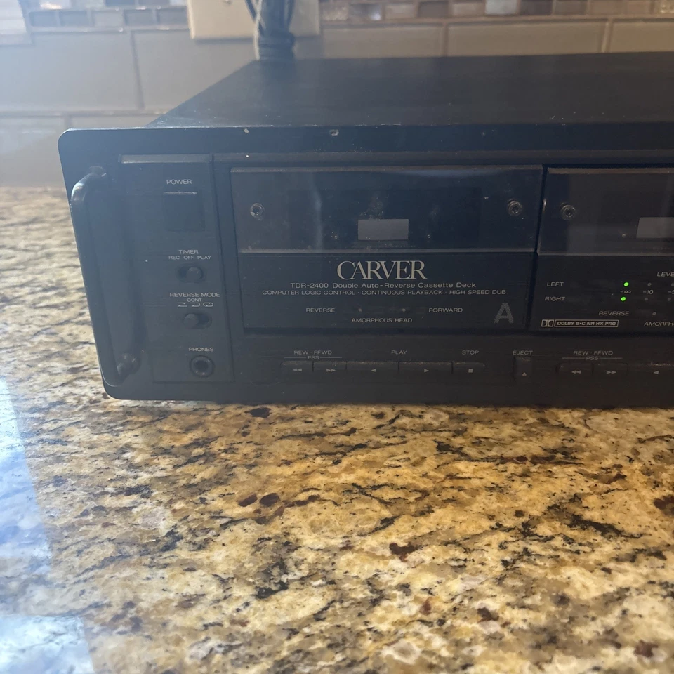 Carver Modelo TDR-2400 Doble Auto-Inversión Cassette Deck - ENCIENDE. LEER Foto 2 de 4