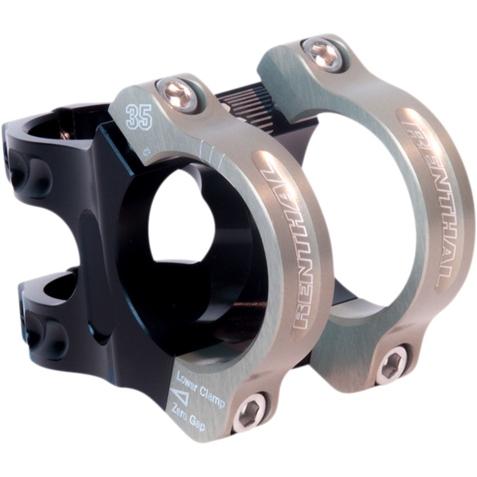 Renthal Apex 35 Stem Clamp: 35mm L: 40mm - Black/Gold STM118-BKAG