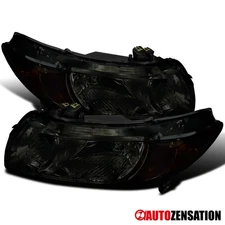 Fit 2006-2011 Honda Civic 2Dr Coupe Smoke Headlights Headlamps Left+Right 06-10