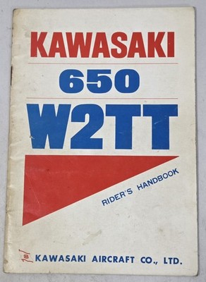 1968 Genuine Kawasaki W2TT 650 High Pipe Scrambler Owner Riders Manual Book OEM
