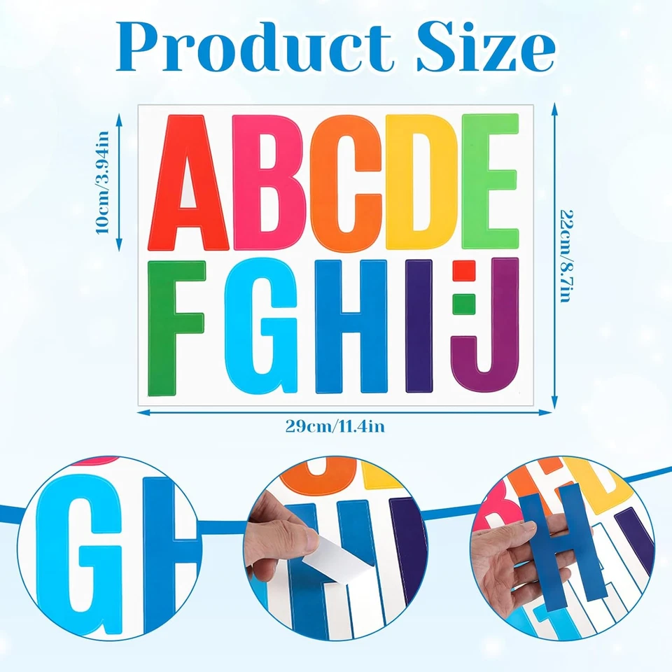 102PCS Large Letter Stickers 4 Inch Alphabet Letter Bulletin Board Letters Self - Image 2 of 4