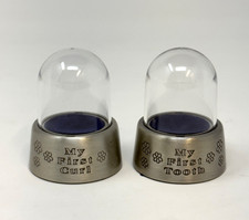 Baby's First Gift Set of 2 Pewter Finish Capsules - First Tooth  First Curl