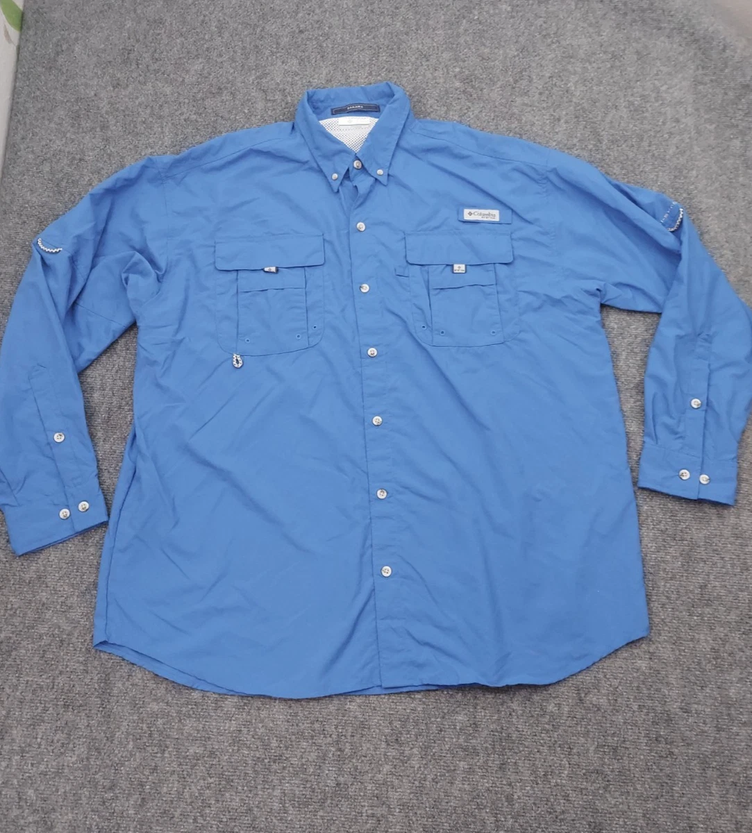 Lote 4 Camisas de Pesca COLUMBIA PFG UNDER ARMOUR Para Hombres XL Azul Ventilado Senderismo