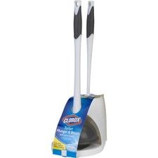 Toilet Plunger and Bowl Brush Combo Set with Storage Caddy in White