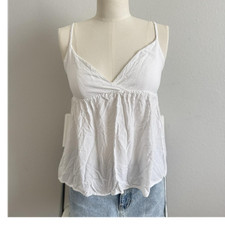 Brandy Melville  Edith  White Babydoll Tank T...