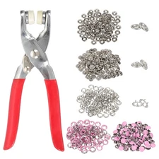 200Set Metal Snap Button Kit 9.5mm Hollow & Solid Prong Snap Button Tool Pink