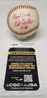 Bob Feller Signed Vintage Double Header Baseball JSA COA INDIANS A1