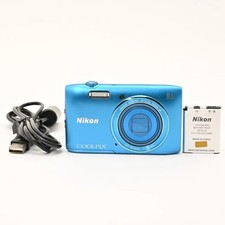 Nikon COOLPIX S3600 Digital Camera S3600 Blue 20MP 8x Optical Zoom Compact Used