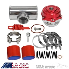 50MM 35PSI Boost V-Band Turbo Blow Off Valve BOV + 3" Flange Tube Pipe Hose Kit