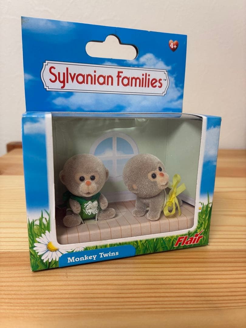 Sylvanian Families Monkey Twins Baby Plush Doll Toy Authentic