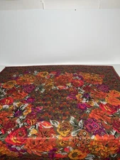 Liz Claiborne Vintage Women's Scarf Wrap Shawl Pashmina Floral Jewel Tone 38X38