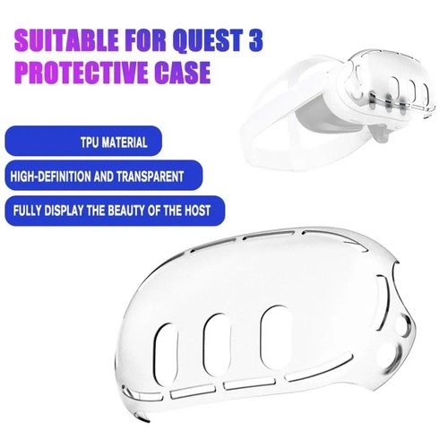 For Meta 3 VR Helmet Cover Clear TPU Cases Protector Dustproof for Meta3399 - Picture 3 of 7
