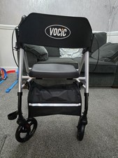 VOCIC Z21 Foldable Rollator Walker with Seat Bag Adjustable Height All Terrain