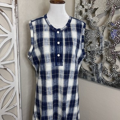 ワンピース Buffalo Plaid Cotton Henley Dress POLO RALPH LAUREN womens xlarge BLUE BUFFALO PLAID COTTON HENLEY