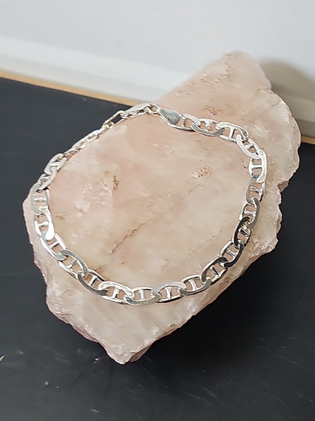 Solid Sterling Silver Mariner Link Chain Bracelet… - image 3