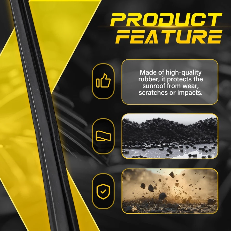 Sunroof Gasket Seal Rubber Fits VW Jetta Beetle Golf GTI Audi A4 S4 8D0877297 1X - Image 3 of 4