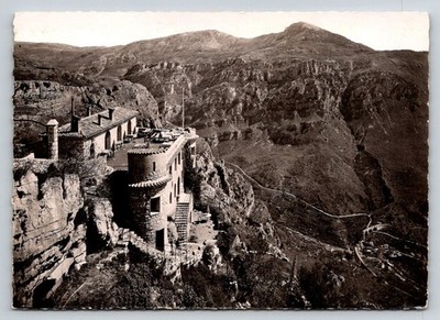 RPPC Gourdon France ''Le Nid d'Aigle'' Hotel Restaurant Cliffside Mountain View