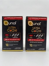 Qunol Ultra CoQ10 100mg dietary supplement 120 softgels Lot of 2 Exp 9/27 